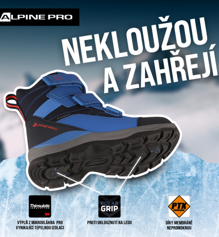 ALPINE PRO - NERADO DĚTSKÁ ZIMNÍ OBUV S PTX MEMBRÁNOU