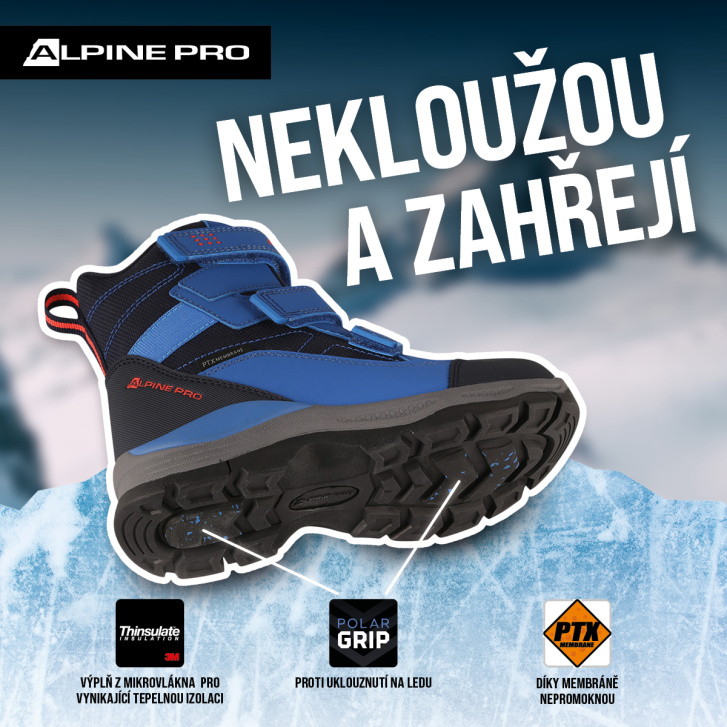 ALPINE PRO - NERADO DĚTSKÁ ZIMNÍ OBUV S PTX MEMBRÁNOU